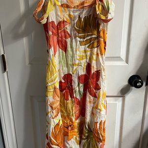 Zara Floral Print Linen Dress